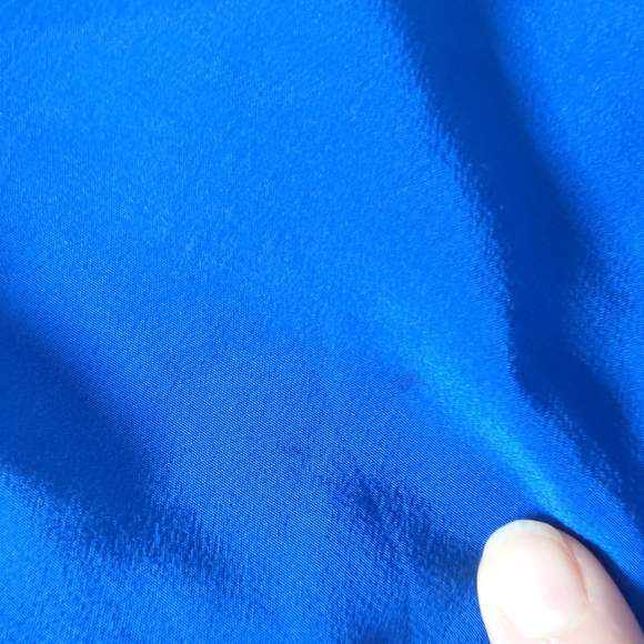 Wilfred Aritzia blue silk open back sleeveless stretch elastic waist mini dress - Picture 5 of 14